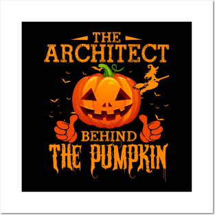 Mens The CHEF Behind The Pumpkin T shirt Funny Halloween T Shirt_ARCHITECT Posters and Art